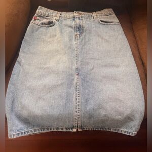 Vintage 90’s Polo by Ralph Lauren Blue Denim Knee Skirt